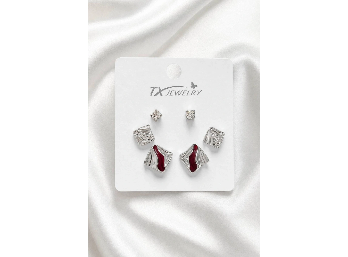 Gümüş Renk 6lı Tx Küpe Set