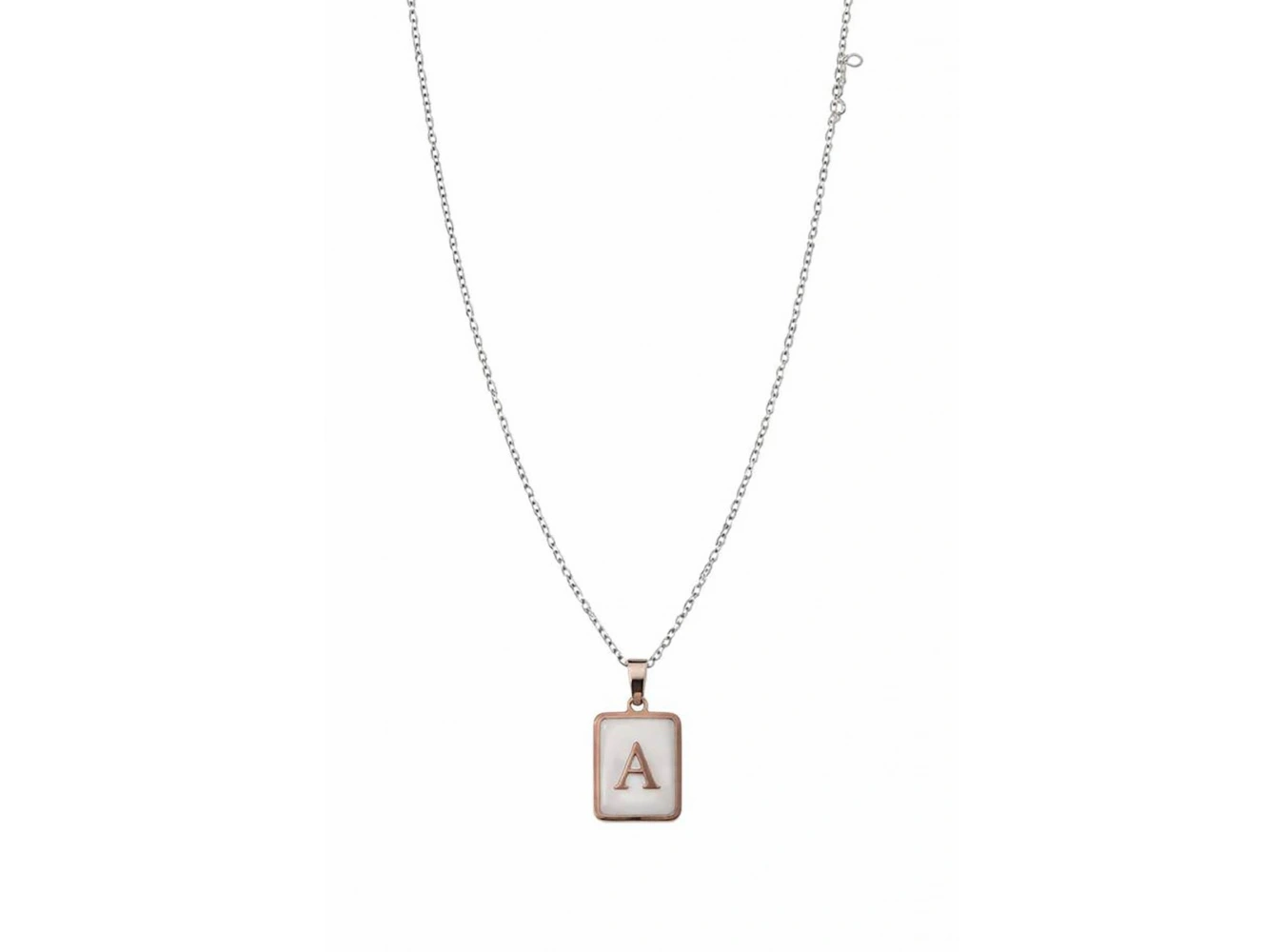 Gümüş Renk A Harf Çelik Kolye