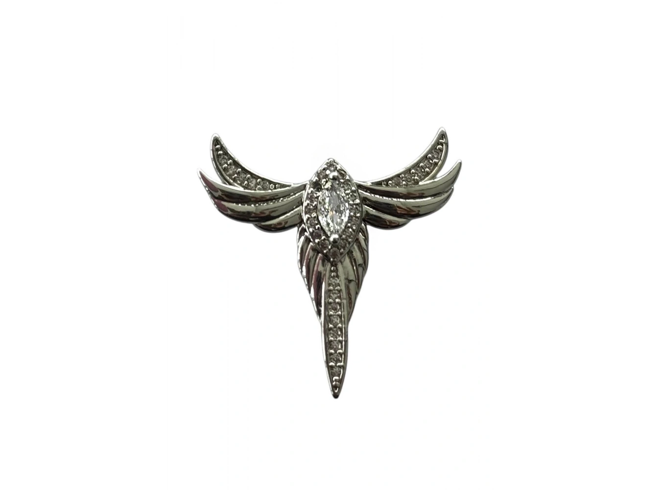 Gümüş Renk Anka Kuşu Figürlü Taş Detaylı Ajda Charm / Kolye/ Bileklik Ucu