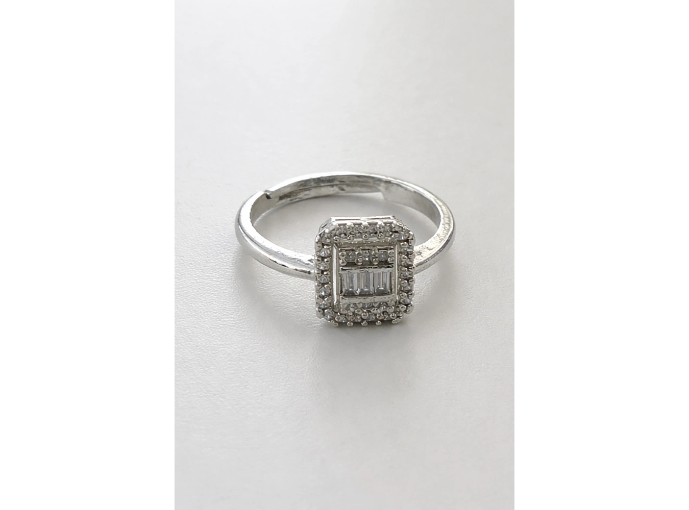 Gümüş Renk Ayarlanabilir Baget Yüzük