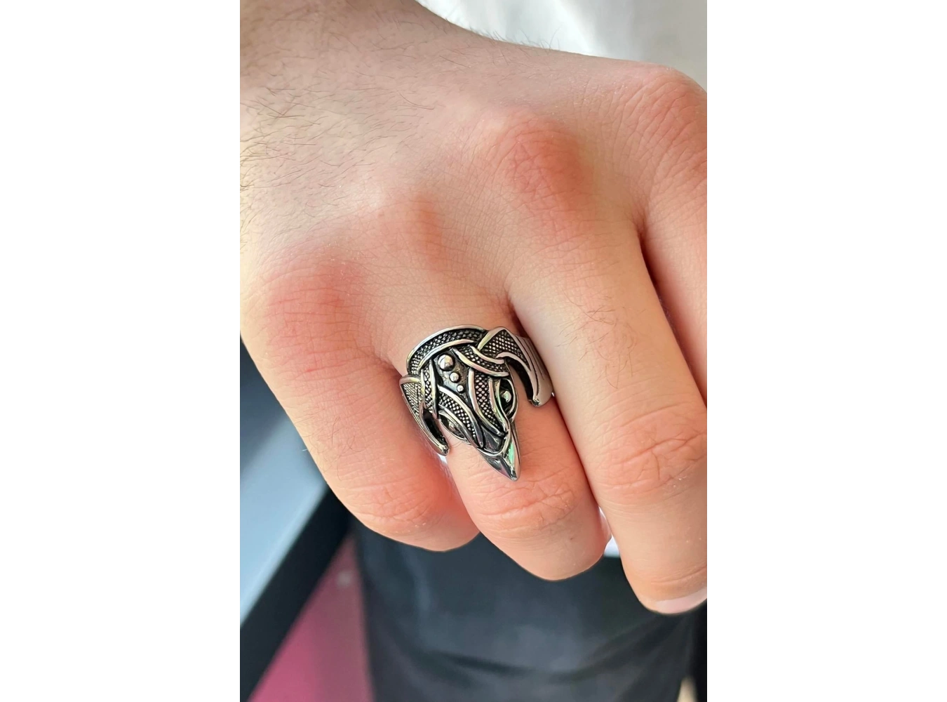 Gümüş Renk Ayarlanabilir Çelik Erkek Yüzük