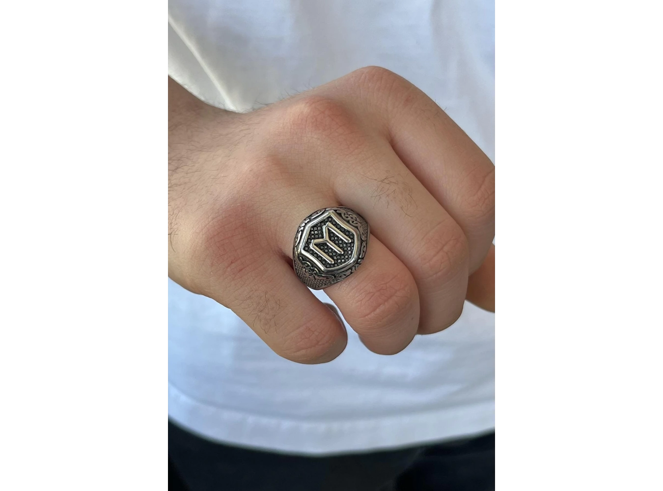 Gümüş Renk Ayarlanabilir Çelik Erkek Yüzük