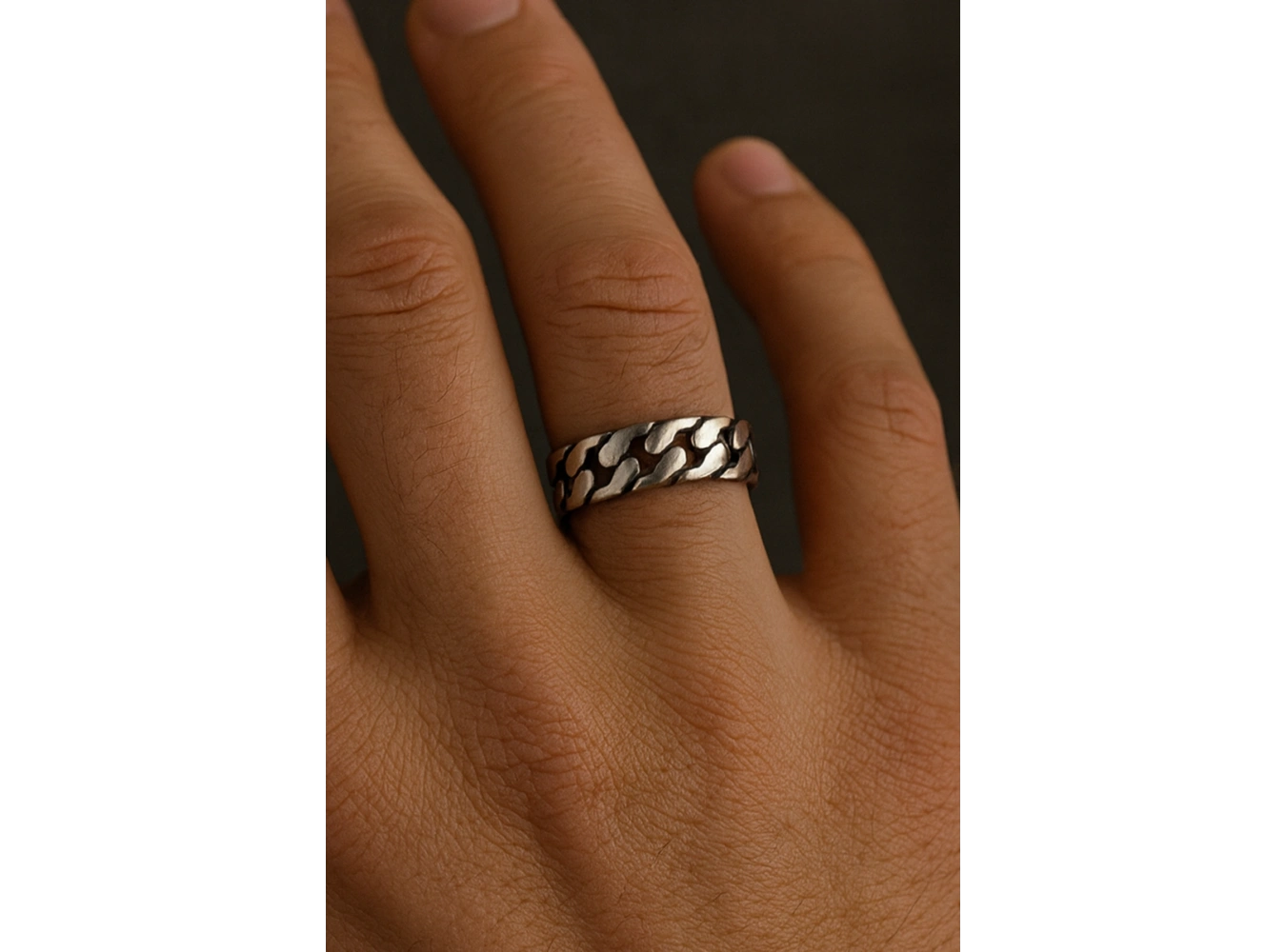 Gümüş Renk Ayarlanabilir Çelik Erkek Yüzük