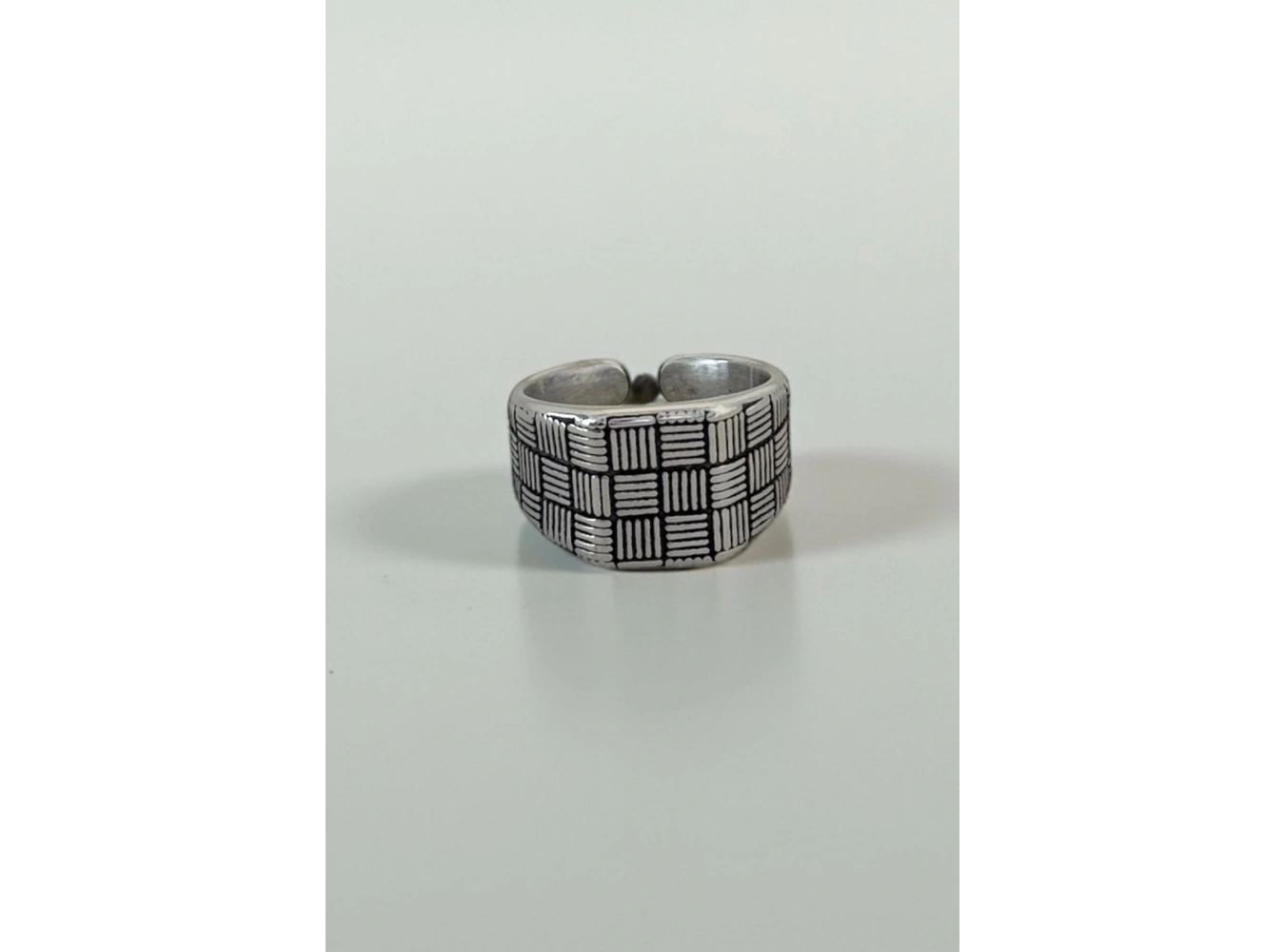 Gümüş Renk Ayarlanabilir Çelik Erkek Yüzük