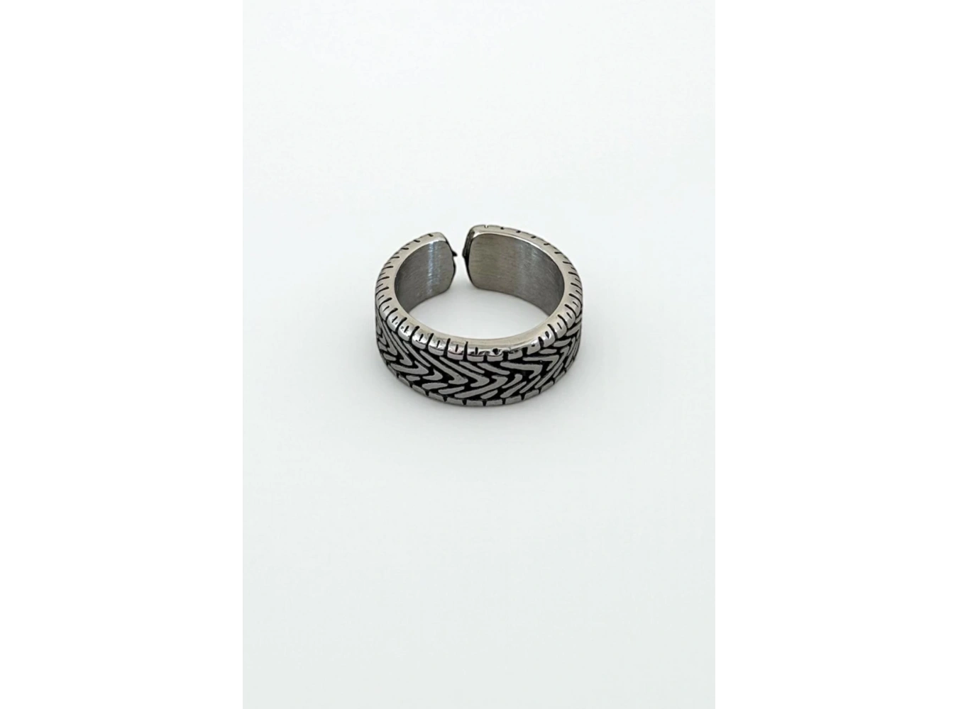 Gümüş Renk Ayarlanabilir Çelik Erkek Yüzük