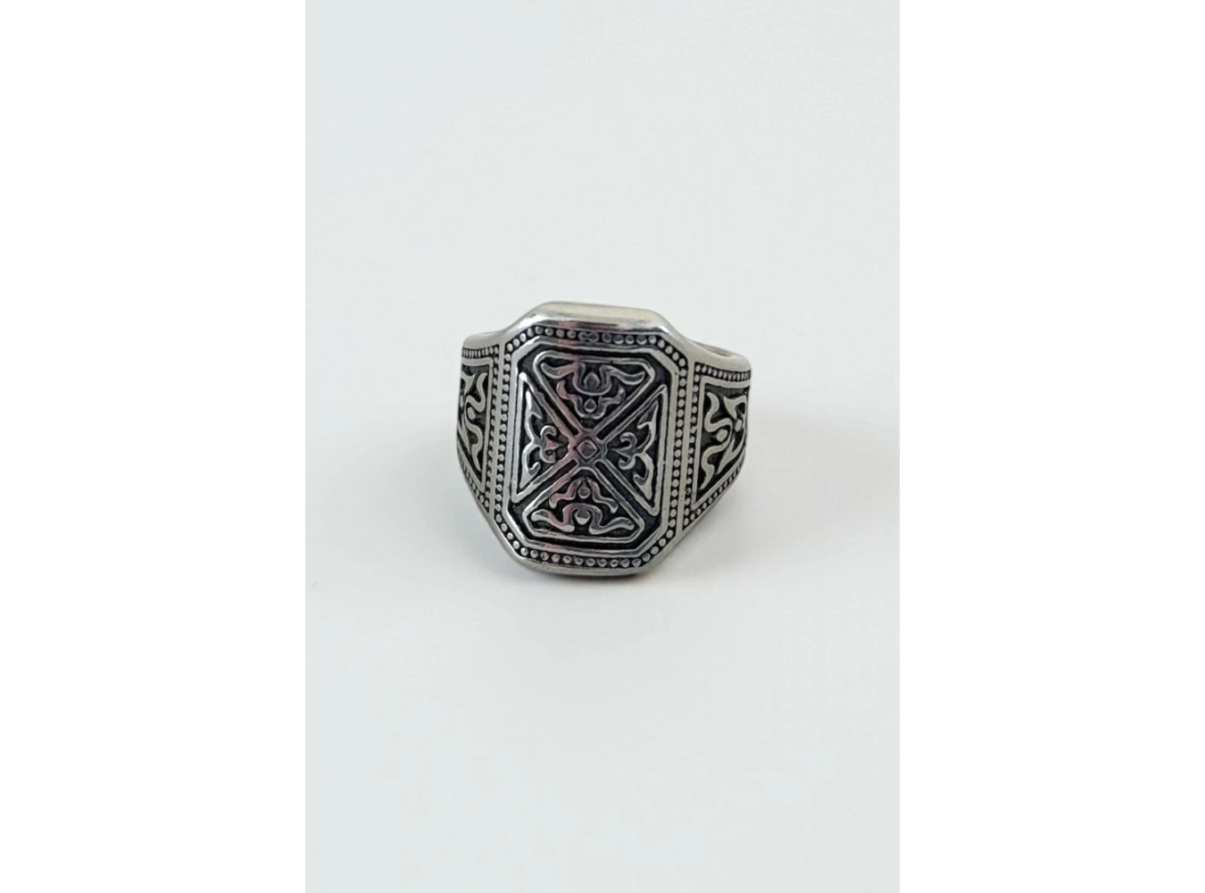 Gümüş Renk Ayarlanabilir Çelik Erkek Yüzük