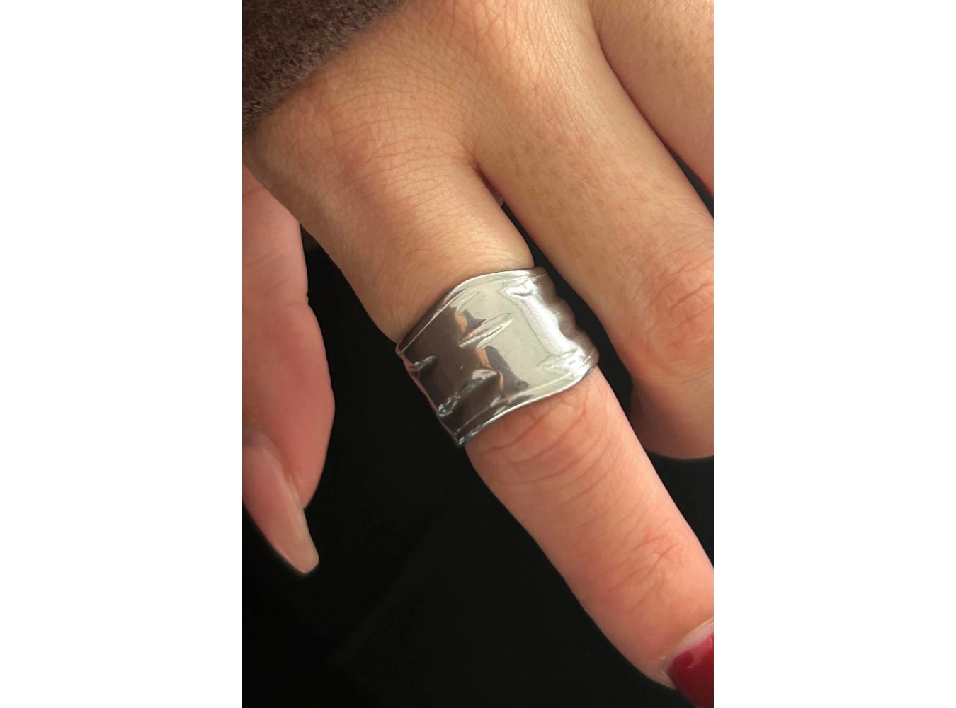 Gümüş Renk Ayarlanabilir Çelik Yüzük