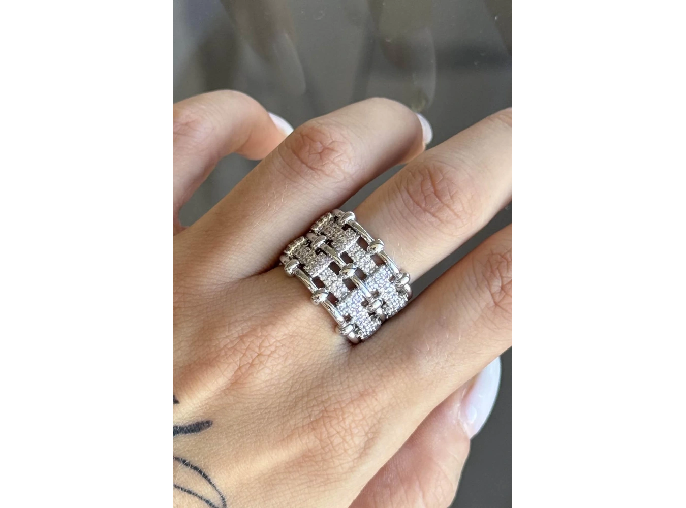 Gümüş Renk  Ayarlanabilir Çelik Yüzük