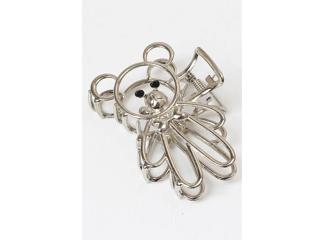 Gümüş Renk Ayıcık Figürlü Metal Mandal Toka