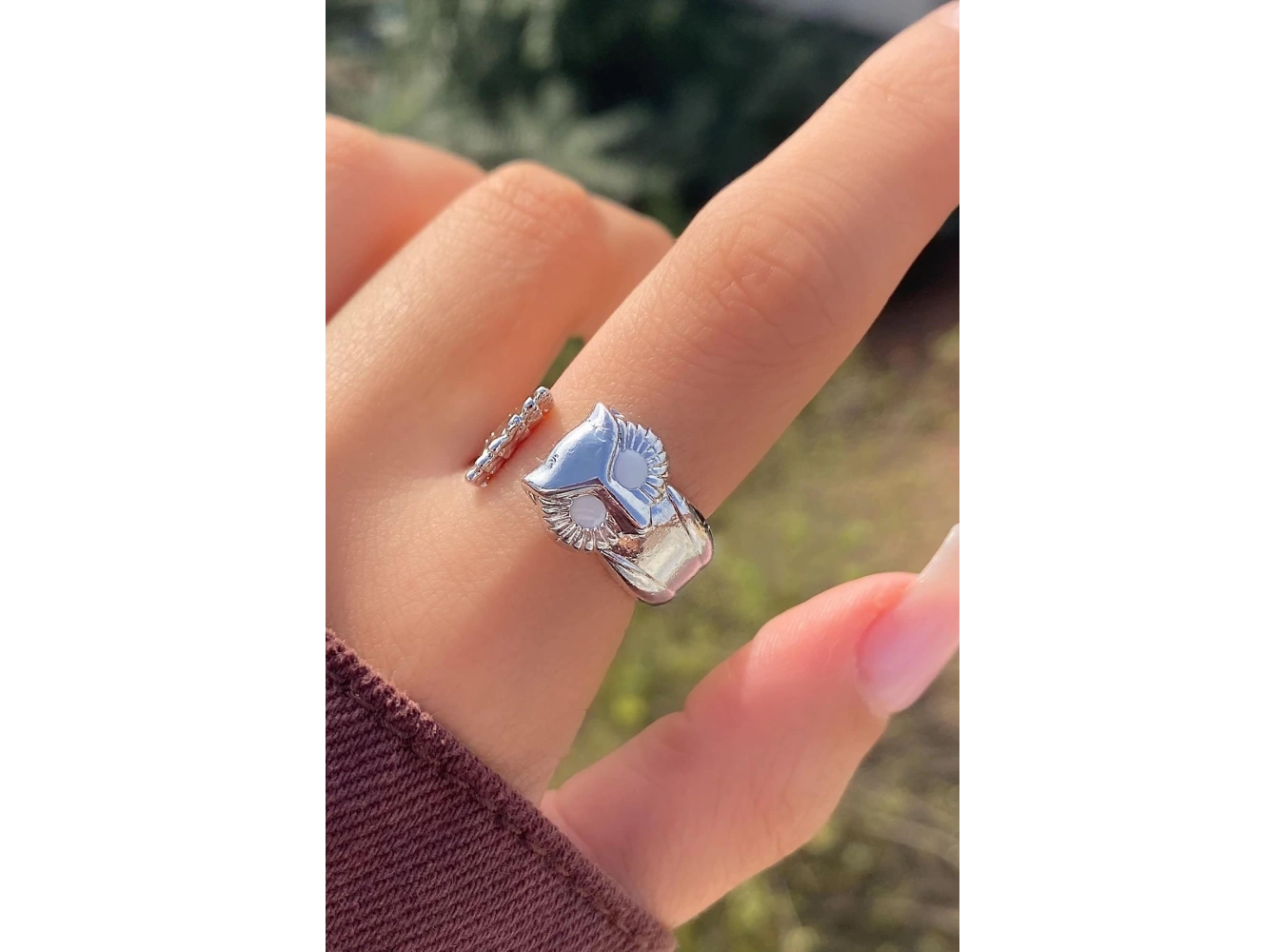 Gümüş Renk Baykuş Figürlü Metal Ayarlanabilir Yüzük