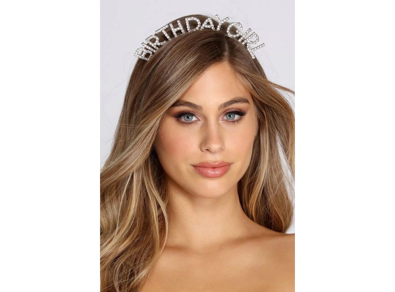 Gümüş Renk Birthday Girl Yazılı Taç