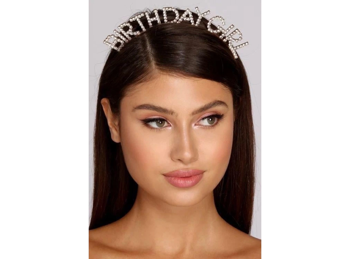 Gümüş Renk Birthday Girl Yazılı Taç