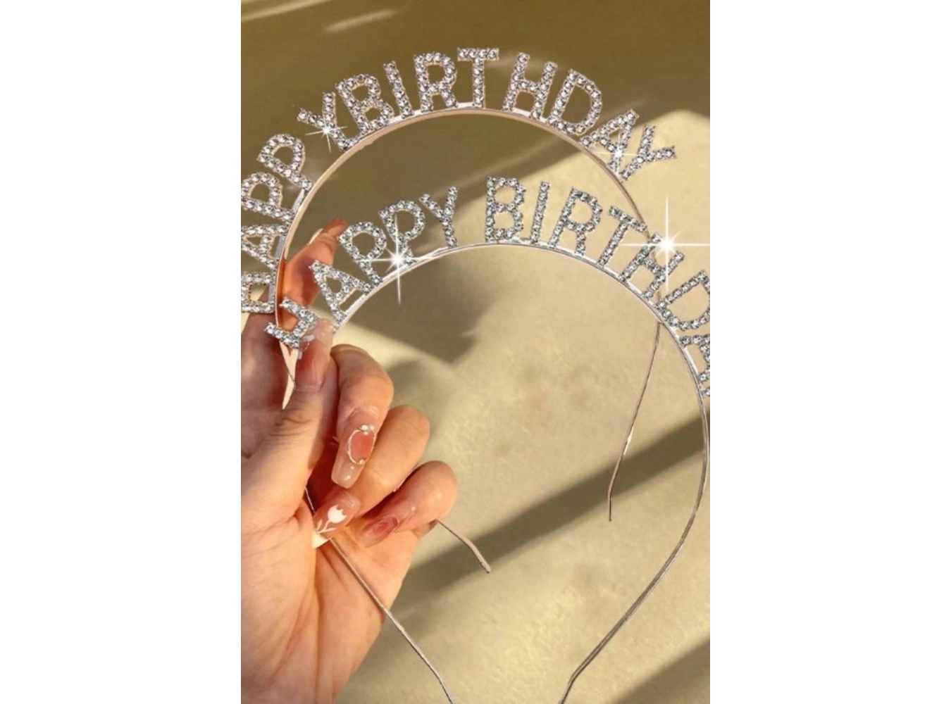 Gümüş Renk Birthday Girl Yazılı Taç