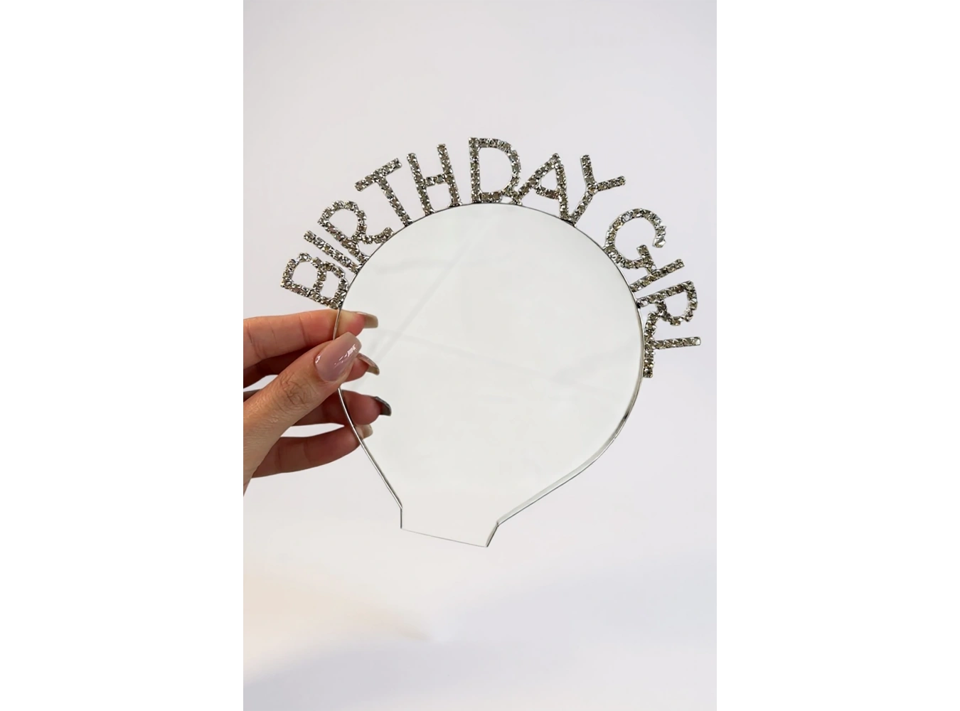 Gümüş Renk Birthday Princess Yazılı Taç