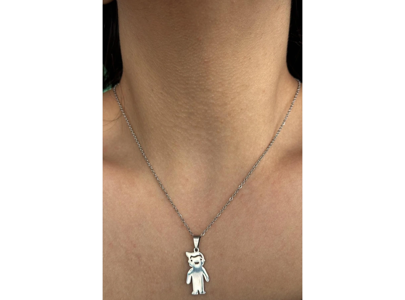 Gümüş Renk Bisisklet Figürlü Çelik Kolye