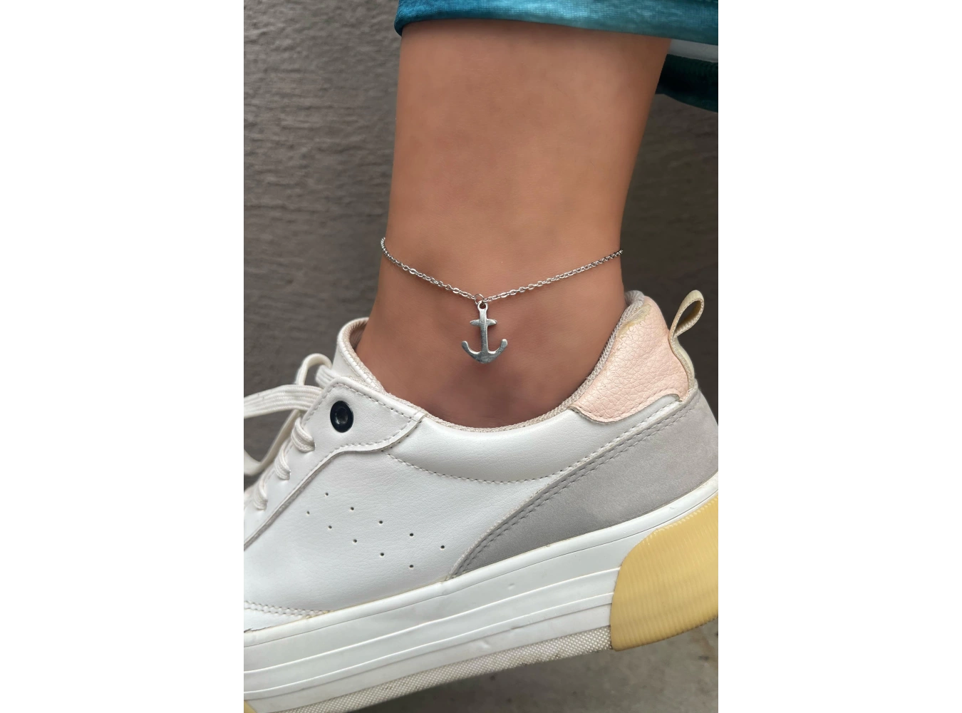 Gümüş Renk Çapa Figürlü Çelik Halhal