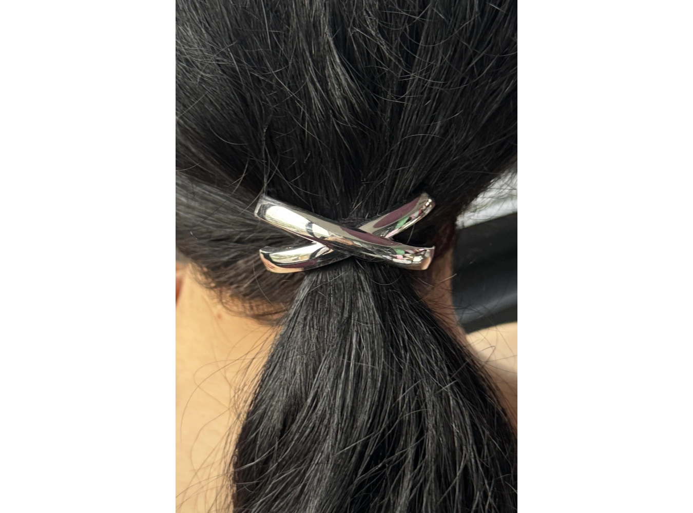 Gümüş Renk Çarpı Figürlü Metal Lastik Toka