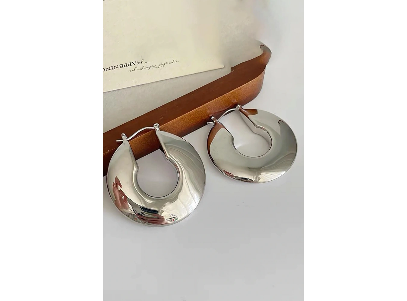 Gümüş Renk Çelik Halka Küpe (Çift)