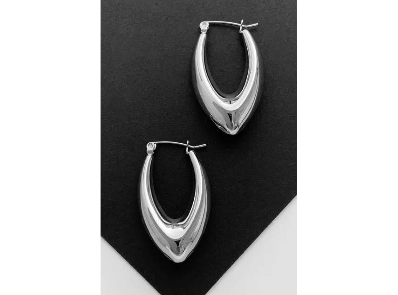 Gümüş Renk Çelik Halka Küpe (Çift)