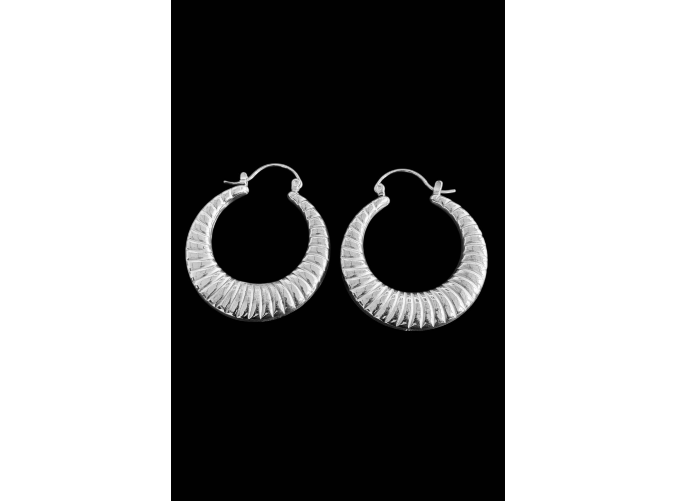 Gümüş Renk Çelik Halka Küpe (Çift)