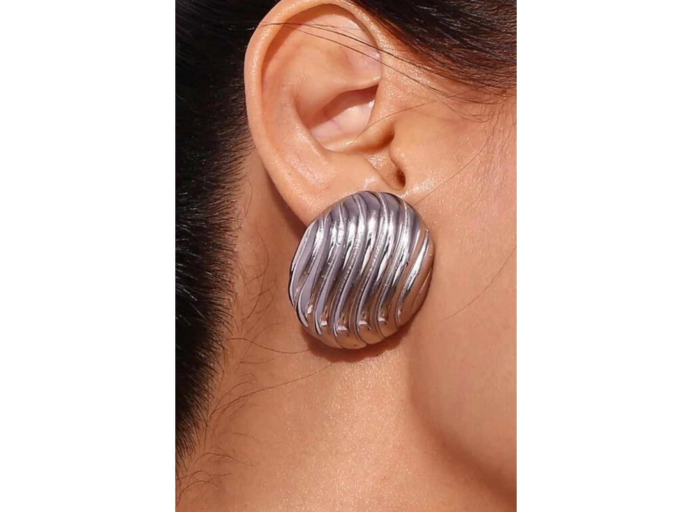 Gümüş Renk Çelik Küpe (Çift)