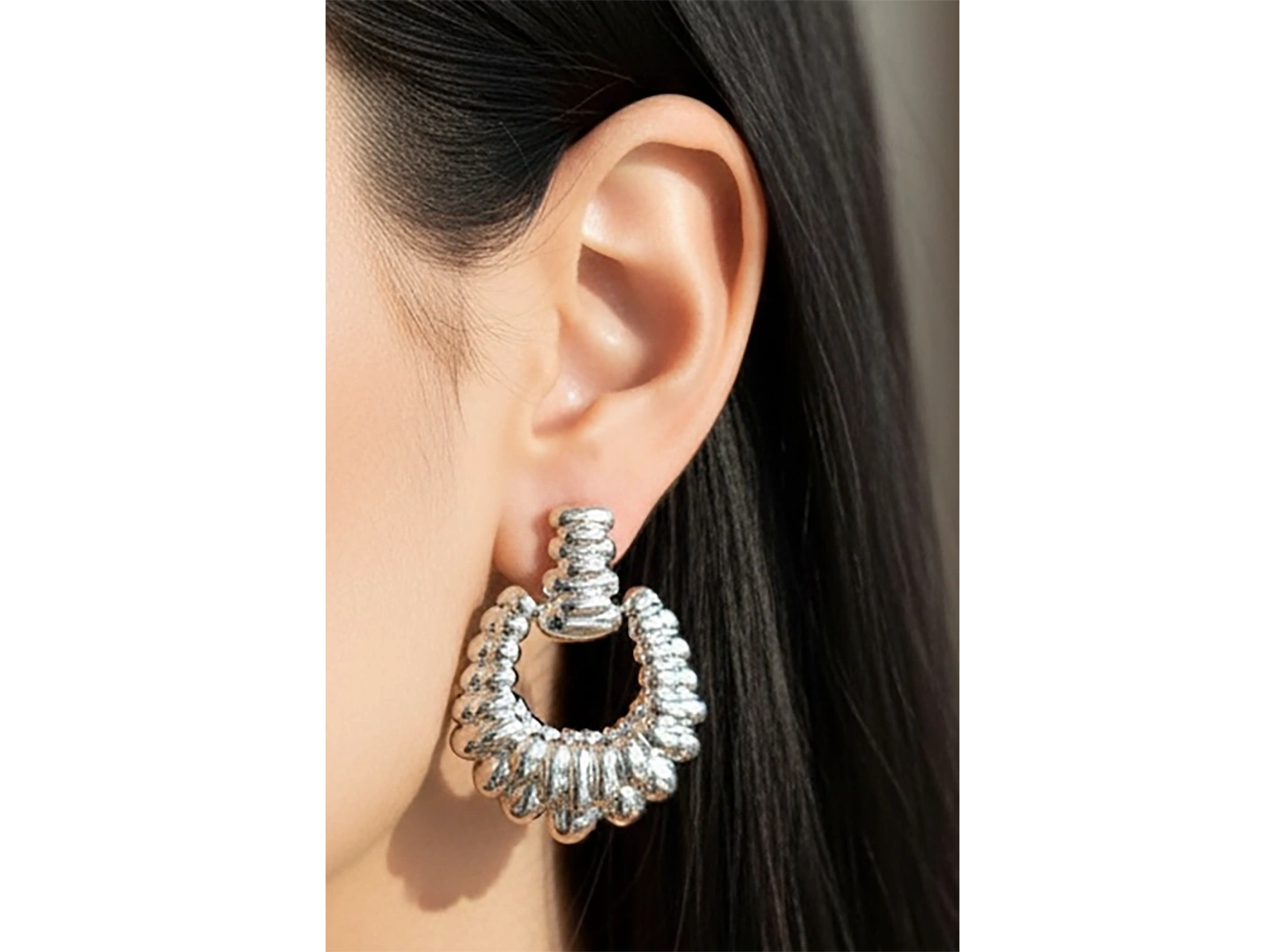 Gümüş Renk Çelik Küpe (Çift)