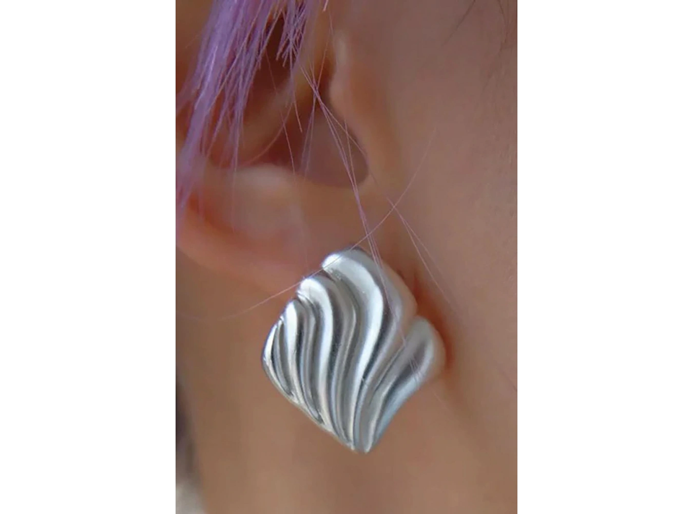 Gümüş Renk Çelik Küpe (Çift)