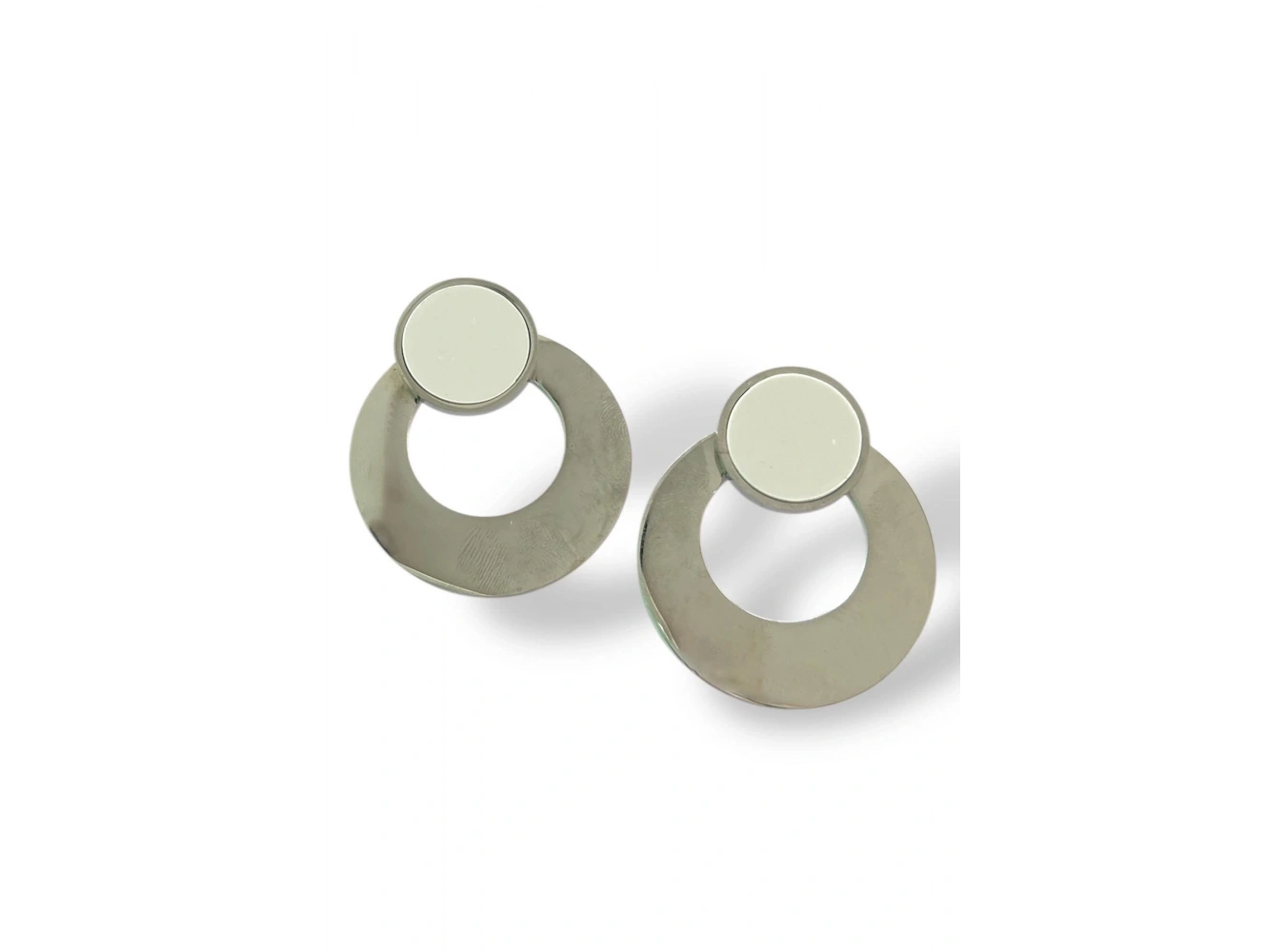 Gümüş Renk Çelik Küpe (Çift)