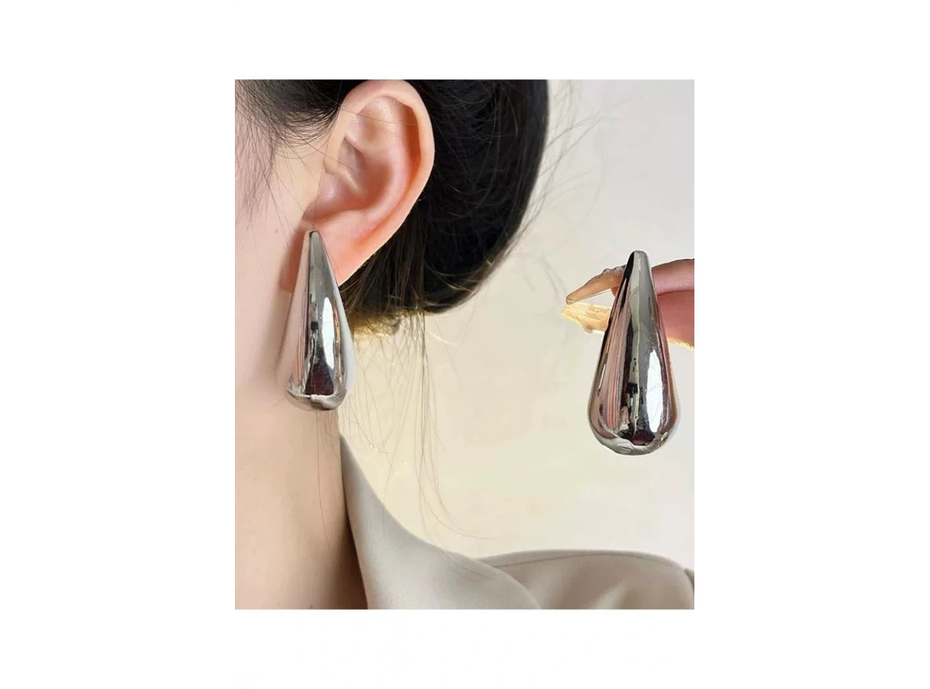 Gümüş Renk Çelik Küpe (Çift)