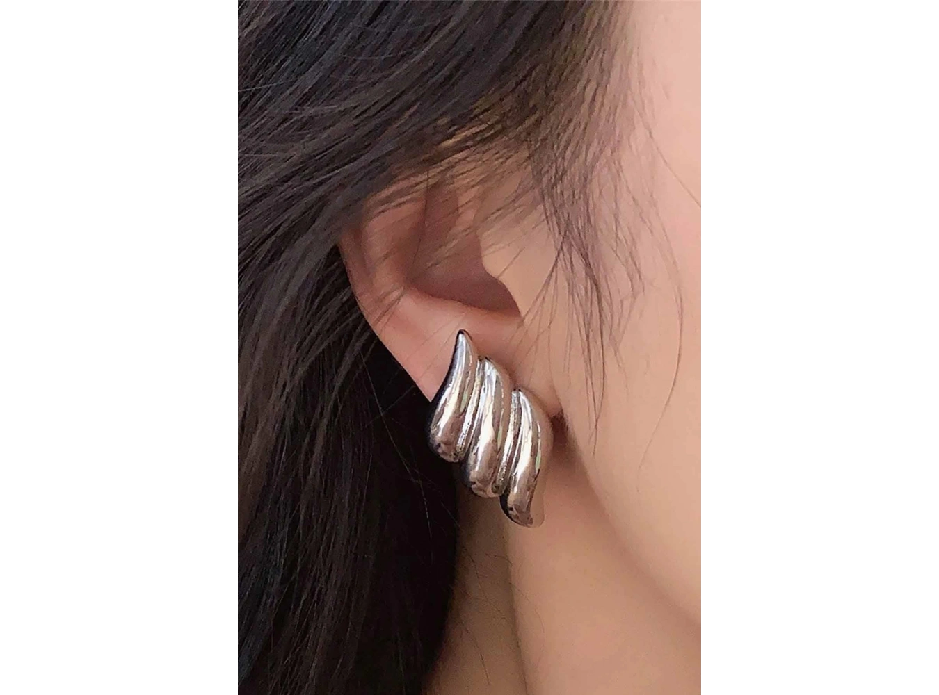 Gümüş Renk Çelik Küpe (Çift)