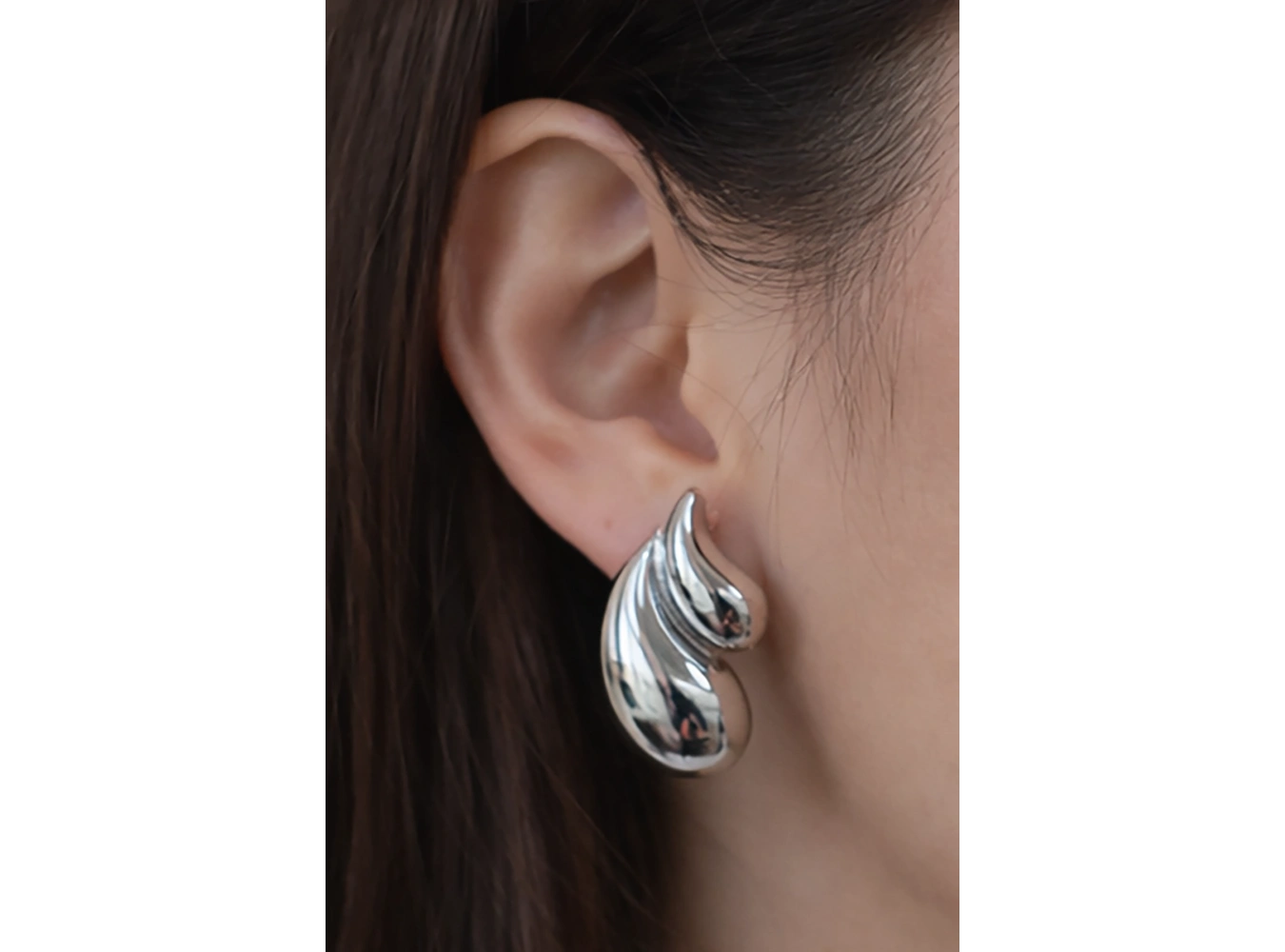 Gümüş Renk Çelik Küpe (Çift)