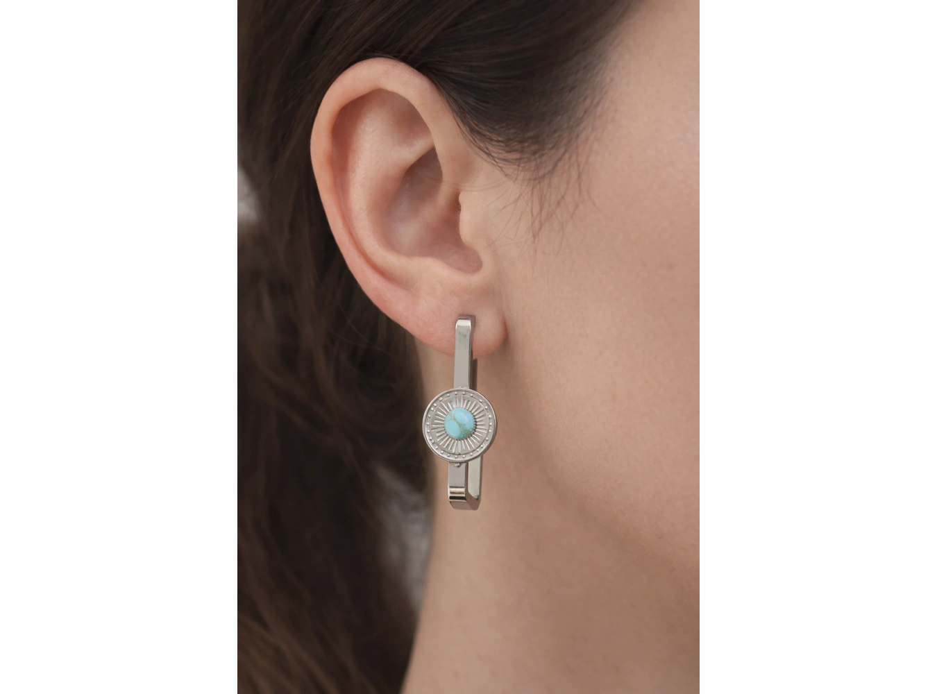 Gümüş Renk Çelik Küpe (Çift)