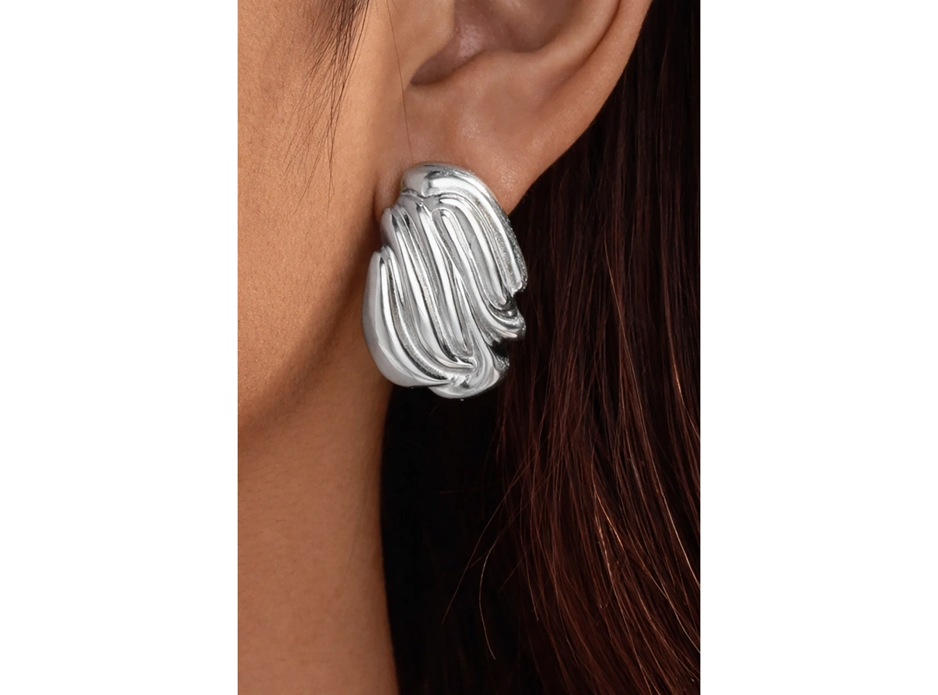 Gümüş Renk Çelik Küpe (Çift)