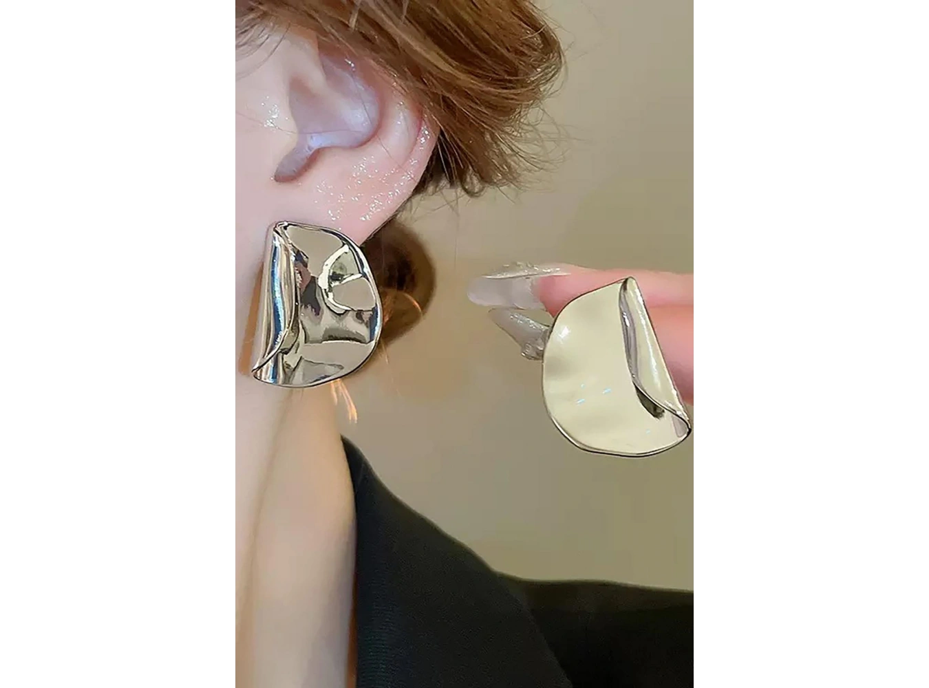 Gümüş Renk Çelik Küpe (Çift)