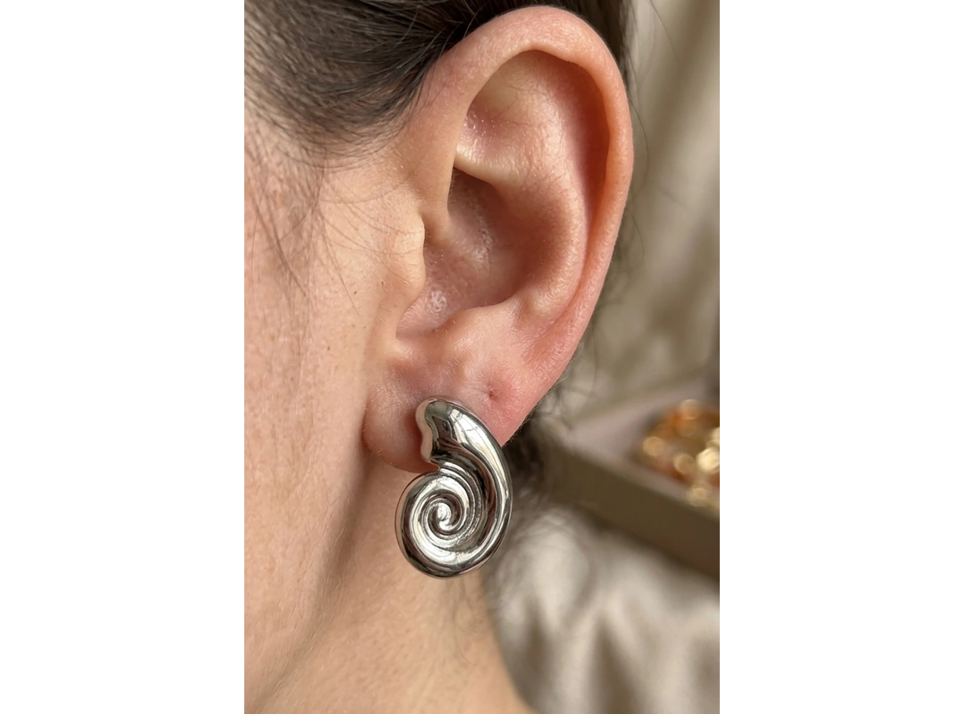 Gümüş Renk Çelik Küpe (Çift)