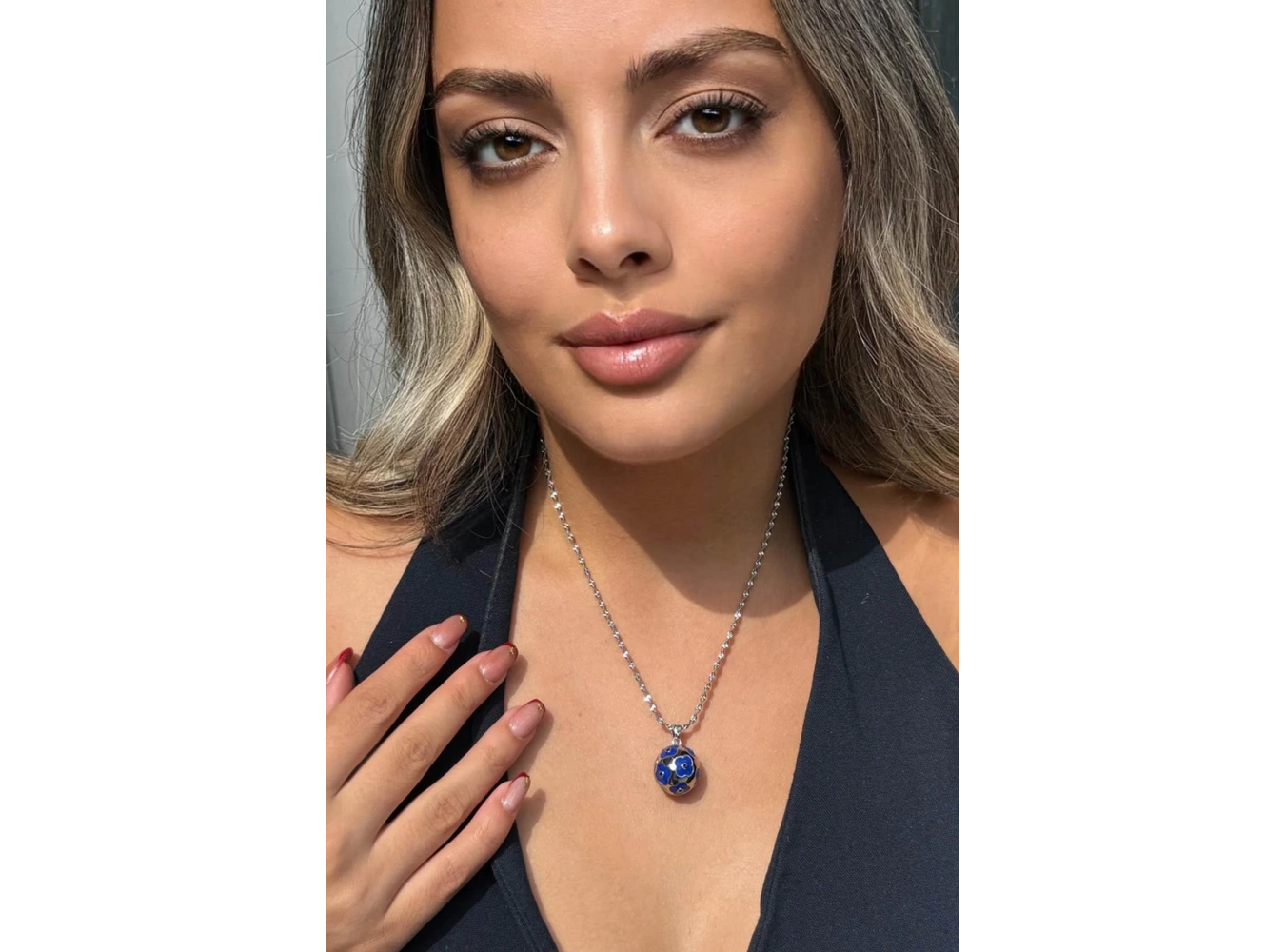 Gümüş Renk Çiçek Figürlü 14k Altın Kaplama TX Kolye