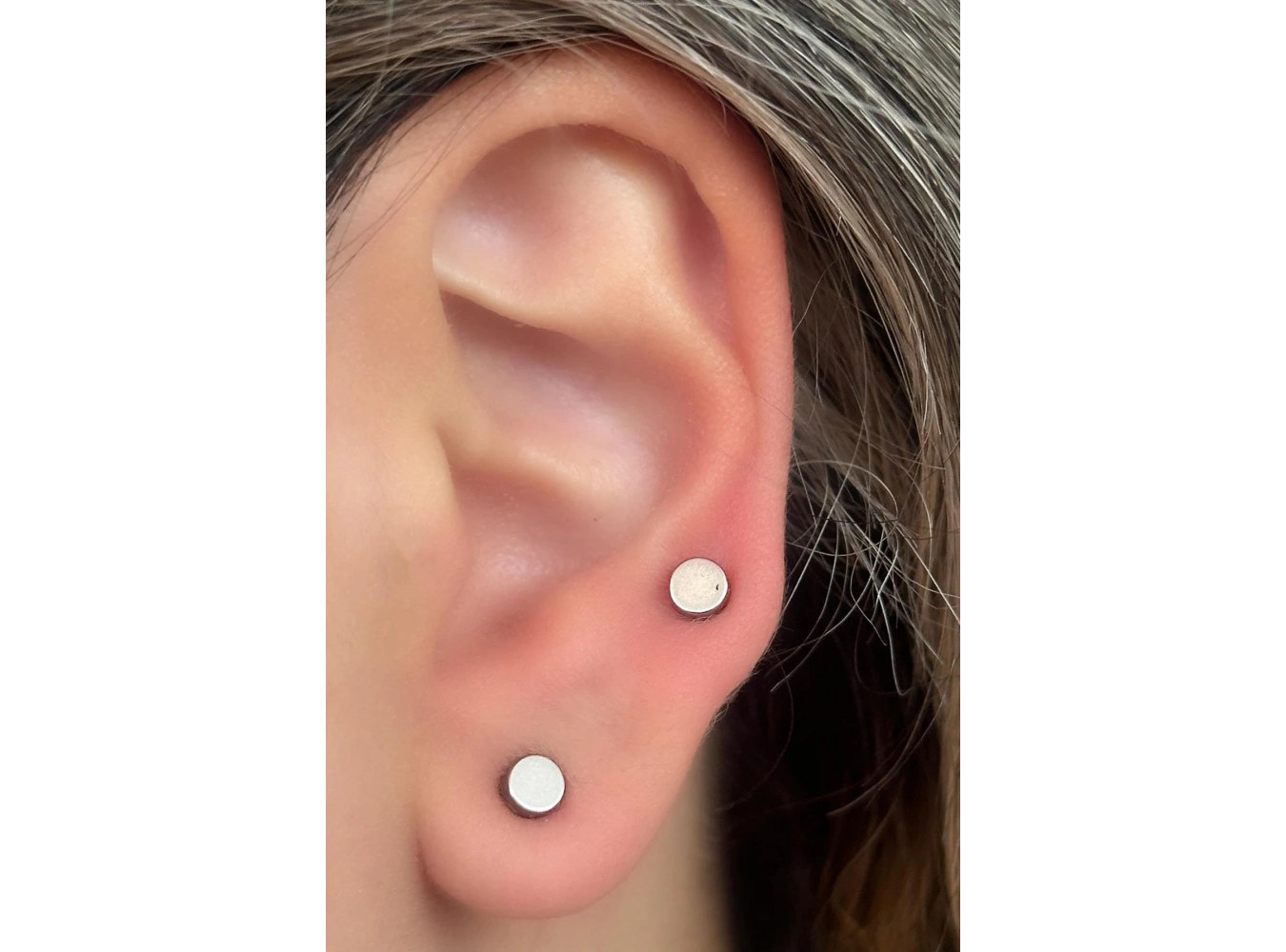 Gümüş Renk Delik Gerektirmeyen Cerrahi Mıknatıslı Çelik Piercing