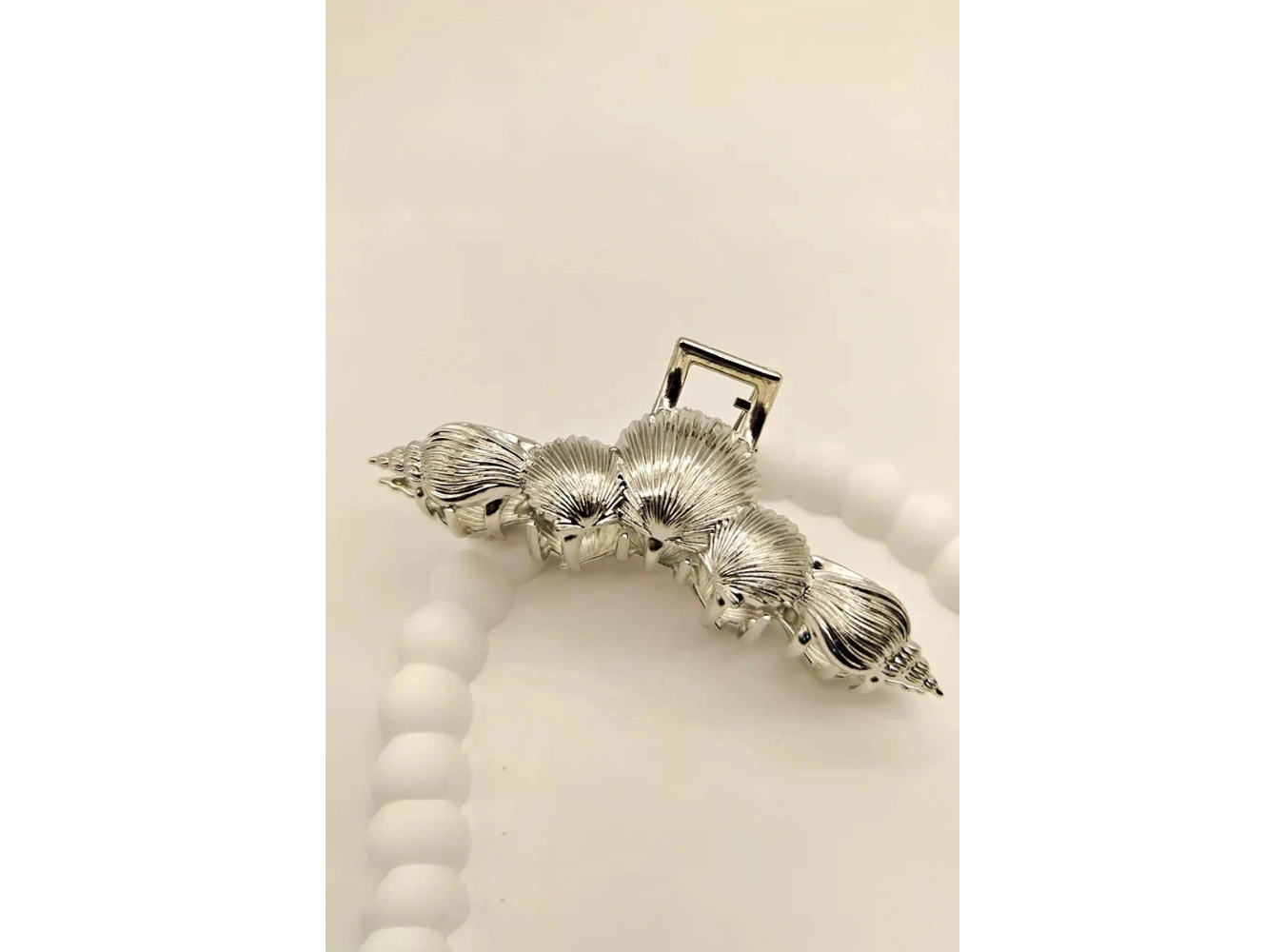 Gümüş Renk Deniz Kabuğu Figürlü Metal  Mandal Toka