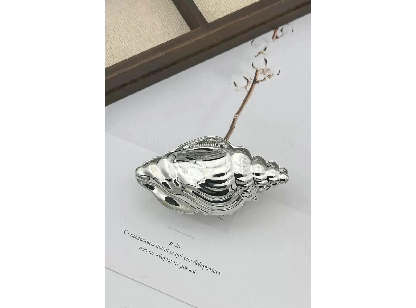 Gümüş Renk Deniz Kabuğu Figürlü Metal Mandal Toka