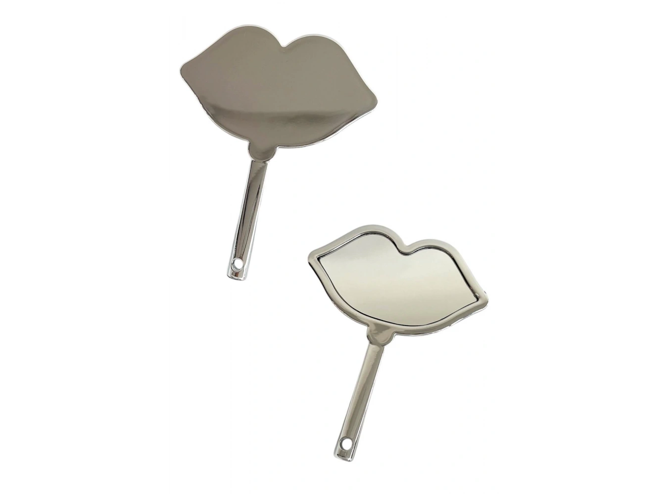 Gümüş Renk Dudak Detaylı El Aynası