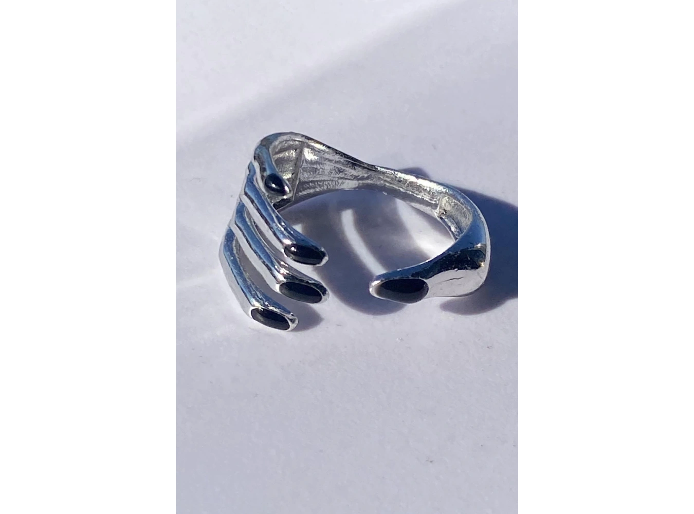 Gümüş Renk El Figürlü Ayarlanabilir Yüzük