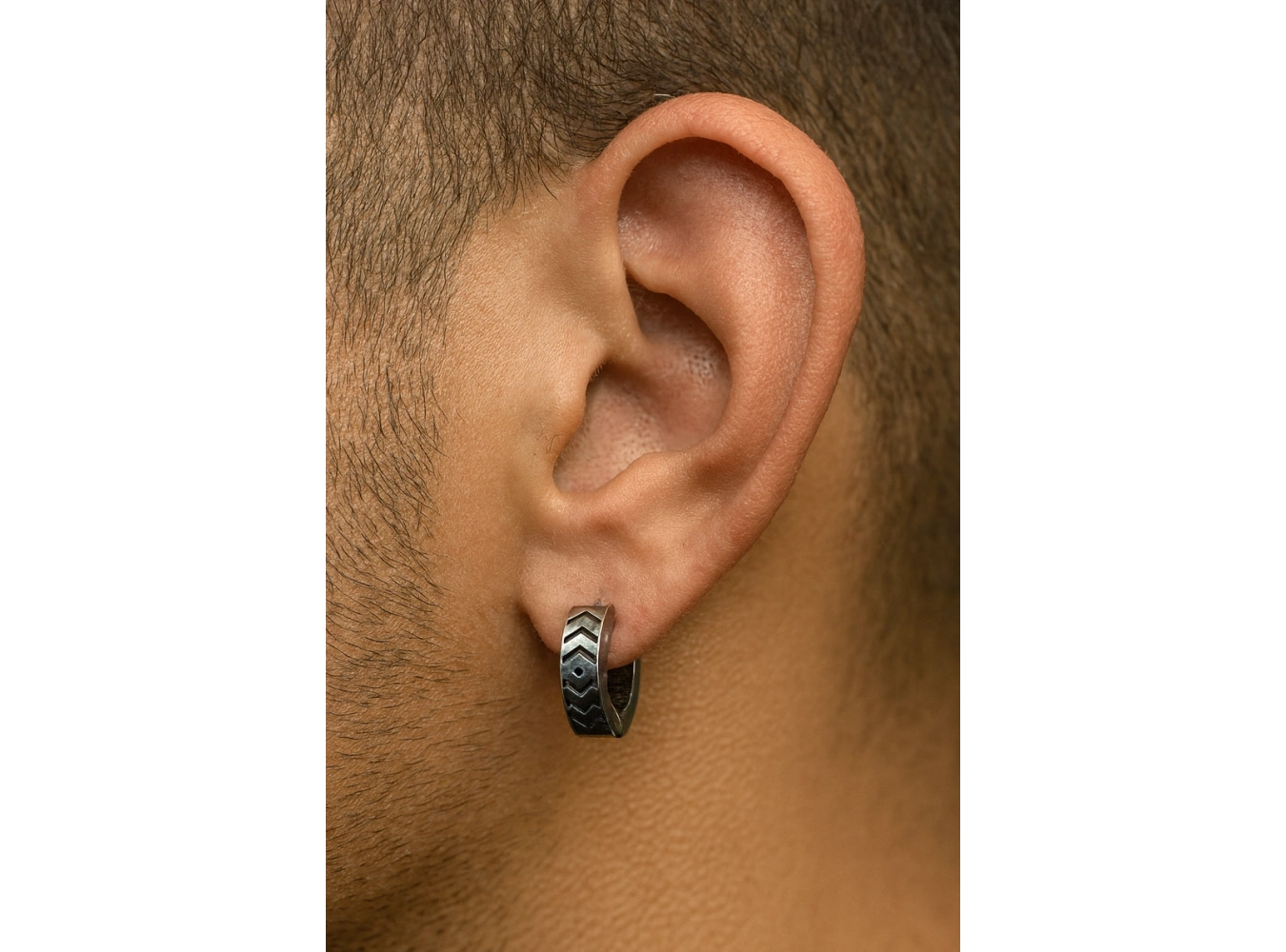 Gümüş Renk Erkek Çelik Küpe (Çift)