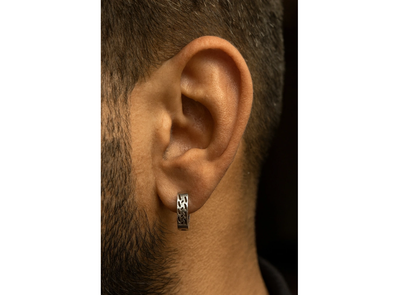 Gümüş Renk Erkek Çelik Küpe (Çift)