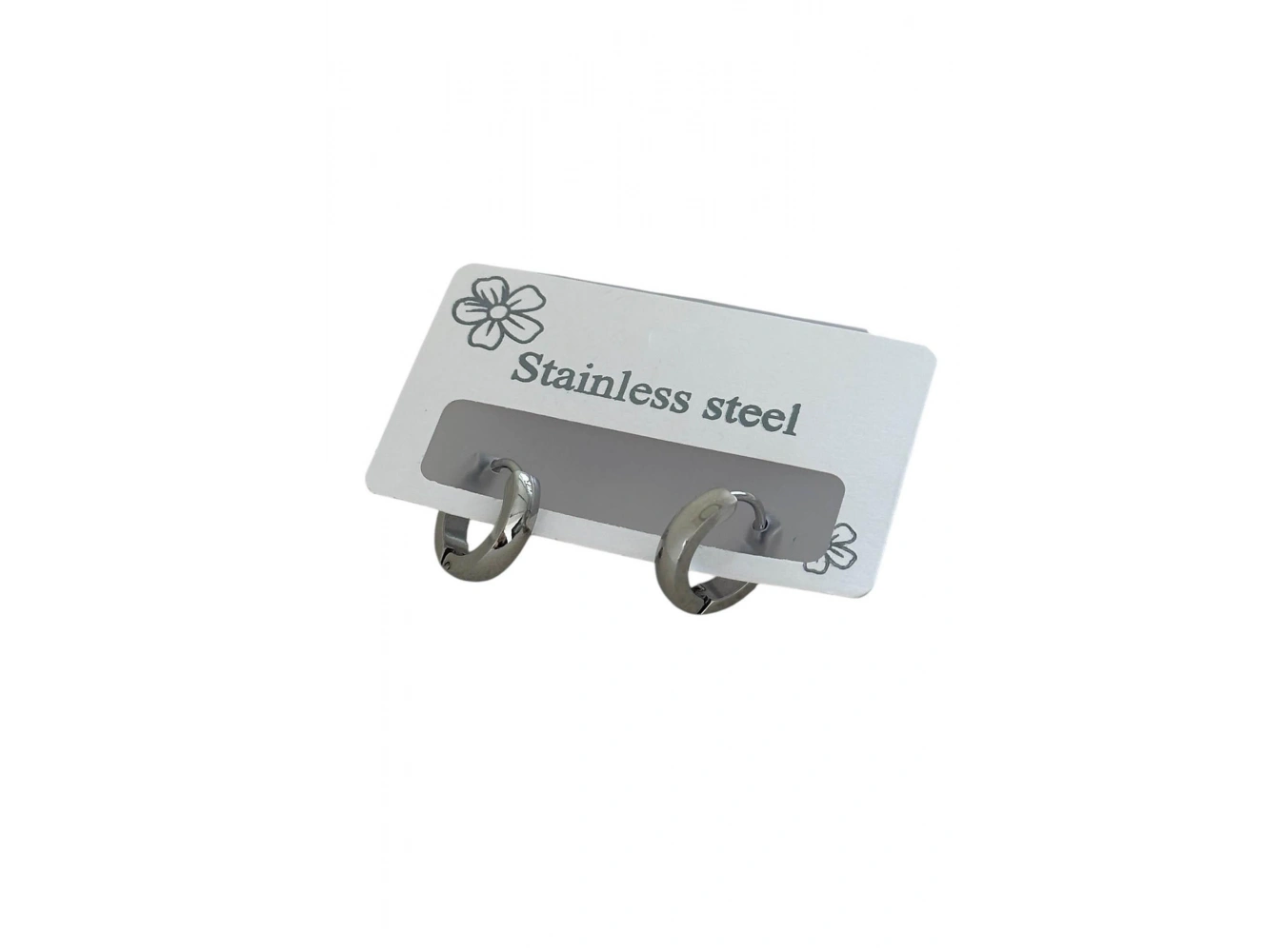 Gümüş Renk Erkek Çelik Küpe (Çift)