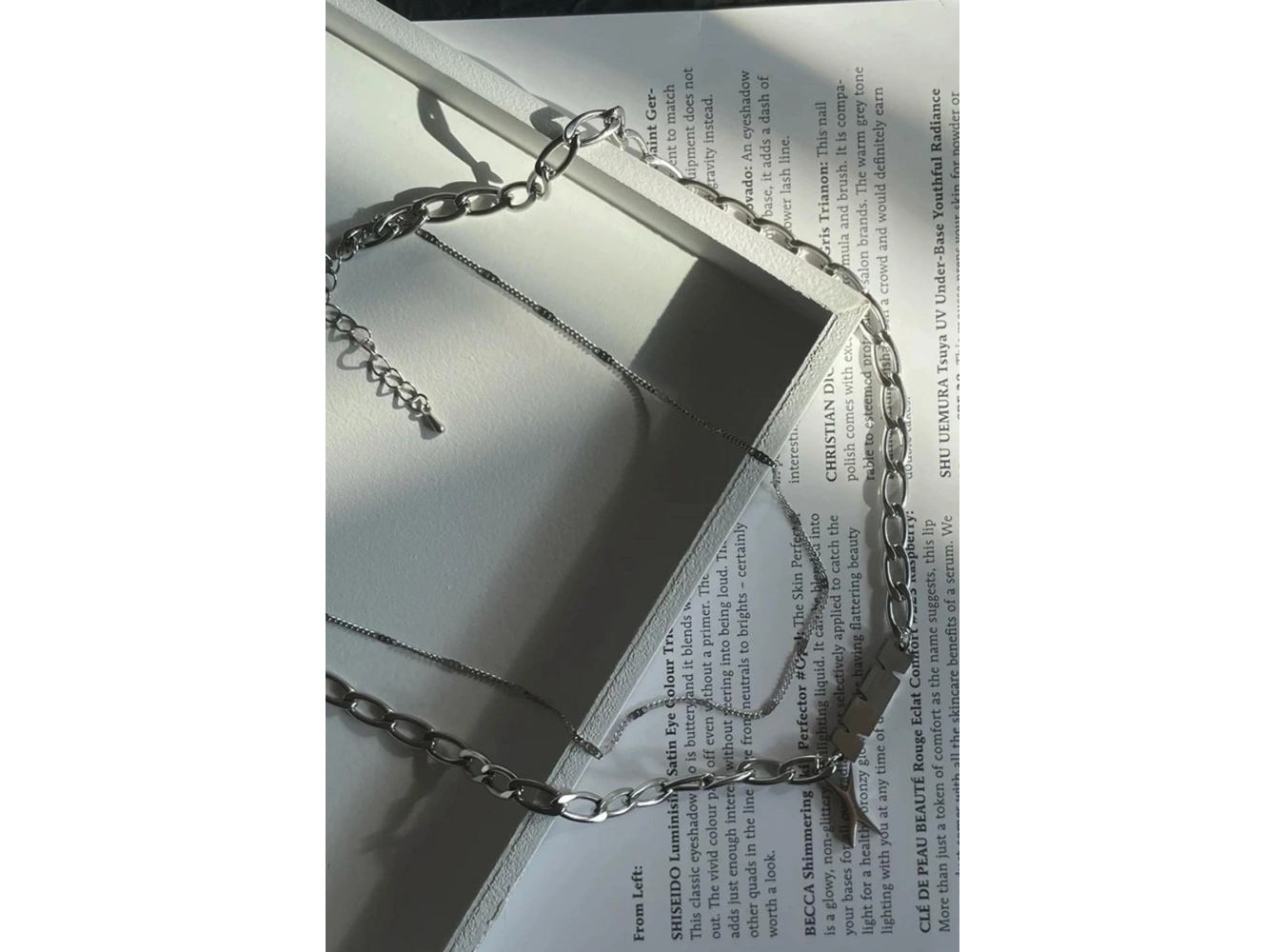 Gümüş Renk Erkek İkili Zincir Çelik Kolye