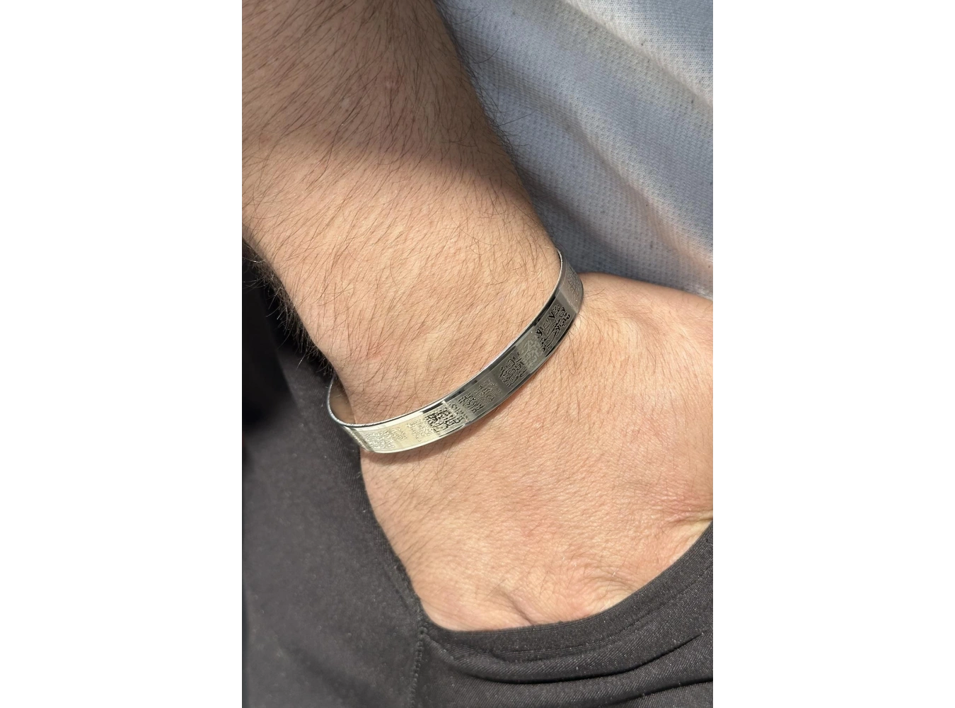 Gümüş Renk Erkek Kelepçe Bileklik