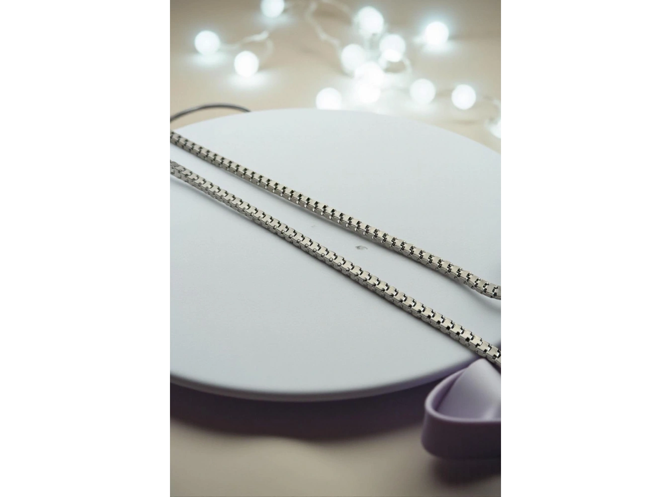 Gümüş Renk Erkek Zincir Çelik Kolye (55cm)