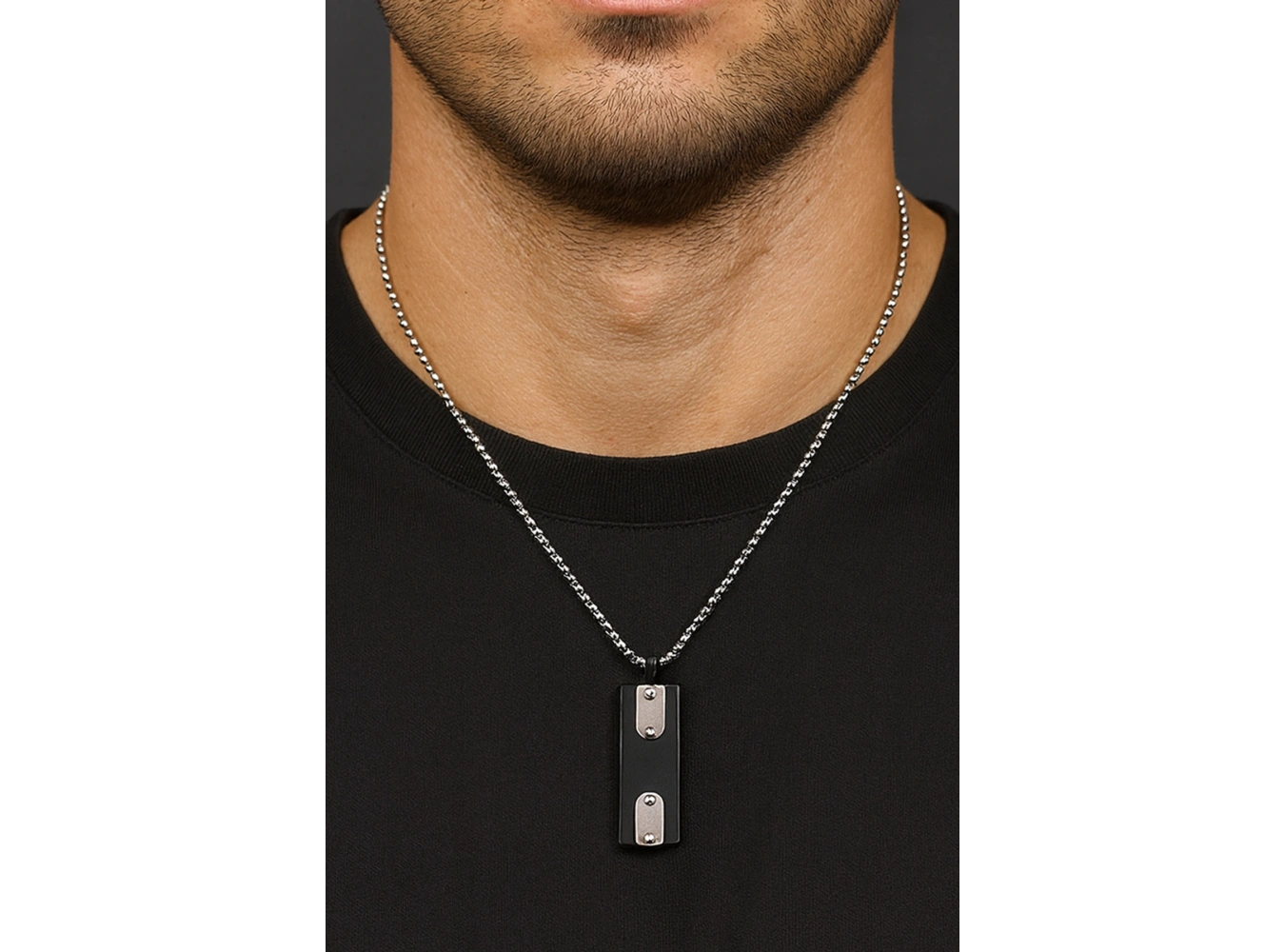 Gümüş Renk Erkek Zincir Çelik Kolye (60cm)