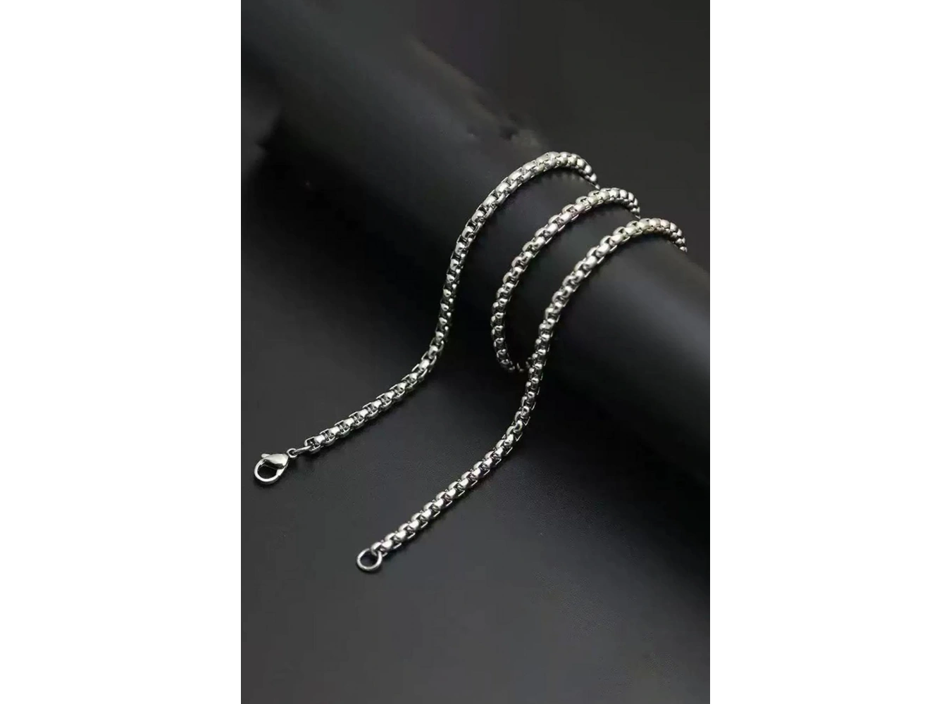 Gümüş Renk Erkek Zincir Çelik Kolye (60cm)