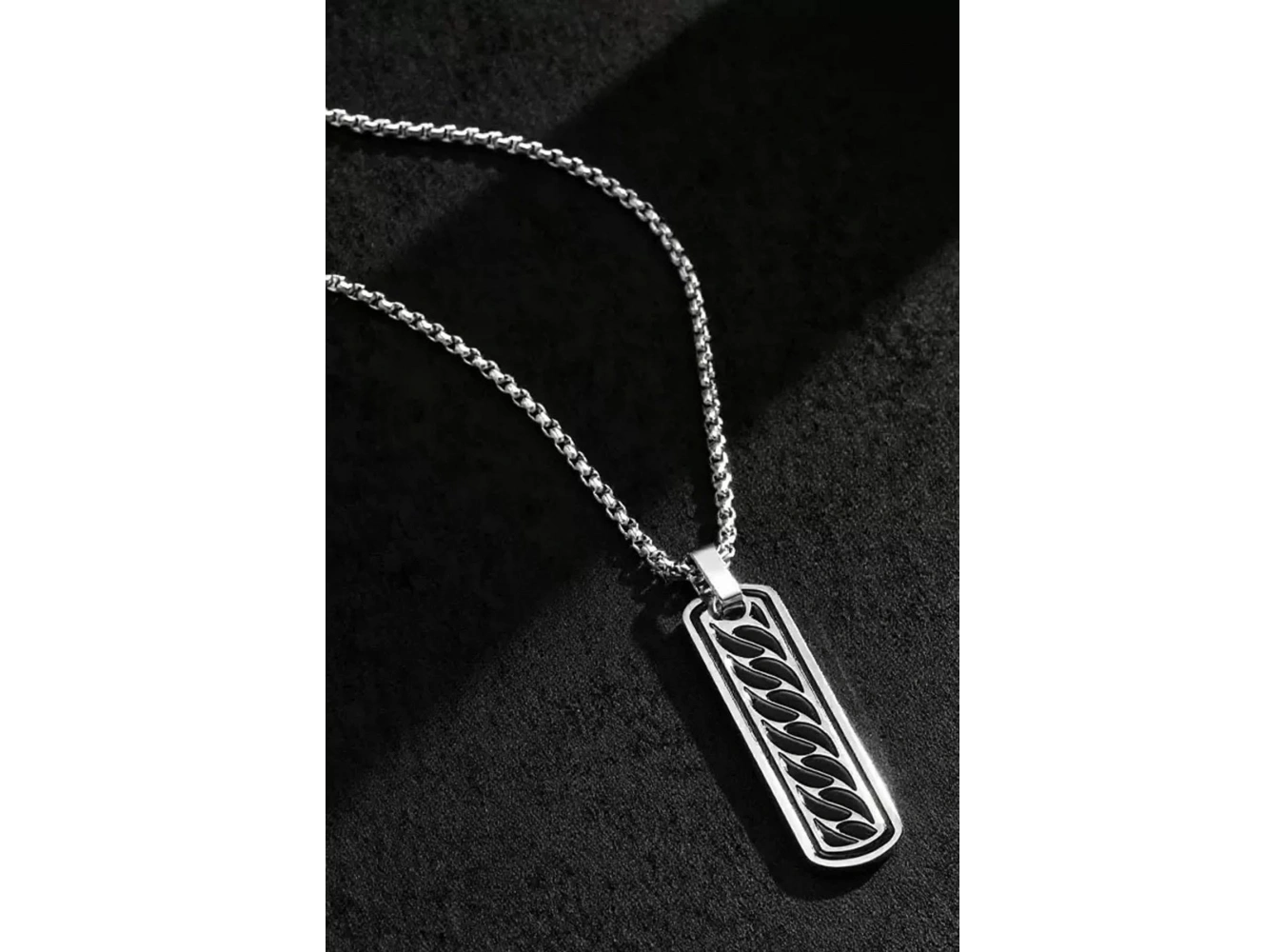 Gümüş Renk Erkek Zincir Çelik Kolye (60cm)